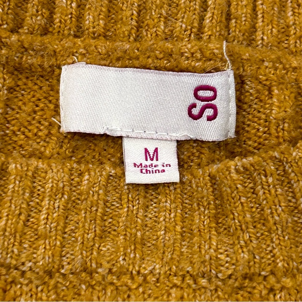 SO Gold Ribbed Cropped Slouchy Sweater M - Picture 5 of 9